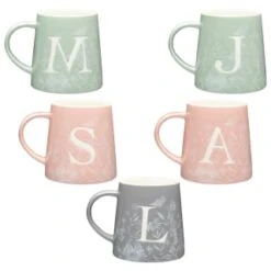 B&M Floral Alphabet Mug (Assorted) -Home Furnishings 394397 floral alphabet mug group