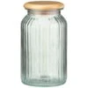 B&M Large Ribbed Glass Jar With Wooden Lid 1 B&M Large Ribbed Glass Jar With Wooden Lid -Home Furnishings 394426 ribbed glass jar with wooden lid large 2
