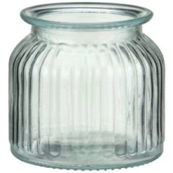 B&M Small Ribbed Glass Jar With Wooden Lid 8 B&M Small Ribbed Glass Jar With Wooden Lid -Home Furnishings 394427 ribbed glass jar with wooden lid small 3