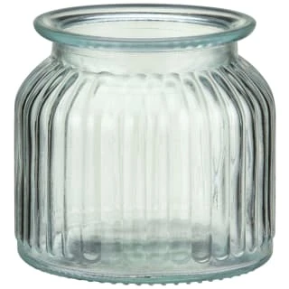 B&M Small Ribbed Glass Jar With Wooden Lid 5 B&M Small Ribbed Glass Jar With Wooden Lid - Image 3
