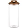 B&M Large Glass Jar With Acacia Wood Lid -Home Furnishings 394438 large glass canister with acacia wood 2