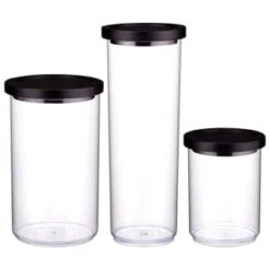 B&M Canister With Airtight Wooden Lid 2L -Home Furnishings 394622 394623 394624 1 7l canister with black lid group
