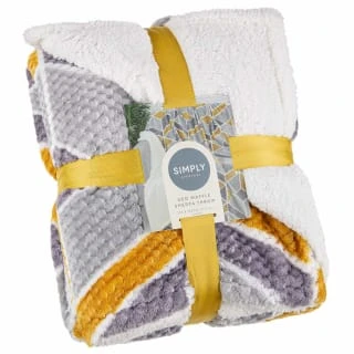 B&M Simply Geo Waffle Throw - Ochre 3 B&M Simply Geo Waffle Throw - Ochre