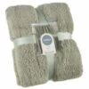B&M Simply Two Tone Teddy Throw - Sage -Home Furnishings 394928 simply plain teddy throw sage 4