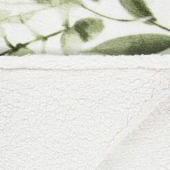 Winston Green Leaf Sherpa Throw 10 Winston Green Leaf Sherpa Throw -Home Furnishings 394948 winston leaf sherpa throw green 3