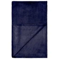 Navy Coral Fleece Throw -Home Furnishings 394951 navy coral fleece