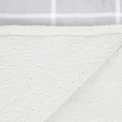 Winston Grey Check Sherpa Throw -Home Furnishings 394978 winston grey check sherpa throw 2