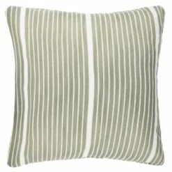 Green Stripe Double Sided Woven Cushion With Pipe