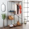 Tromso Garment Rail With Side Shelving -Home Furnishings 395473 tromso garment rail with side shelving