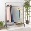 Spaceways Double Garment Rail With Rack 1 Spaceways Double Garment Rail With Rack -Home Furnishings 395746 double metal garment rack with shelf