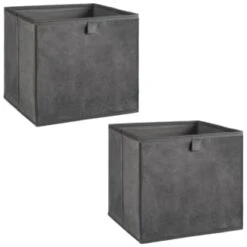 Lokken Velvet Storage Cubes 2pk - Grey -Home Furnishings 395825 2pk velvet lokken storage cubes grey 3