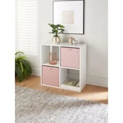 Lokken Printed Storage Cubes 2pk - Pink Diamond -Home Furnishings 395838 2pk printed lokken storage cubes pink diamond