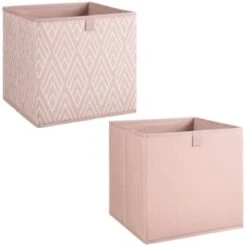 Lokken Printed Storage Cubes 2pk - Pink Diamond -Home Furnishings 395838 2pk printed lokken storage cubes pink diamond 3
