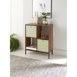 Lokken Printed Storage Cubes 2pk - Sage Diamond -Home Furnishings 395843 2pk printed lokken storage cubes sage diamond