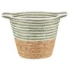 B&M Stripe Top Basket With Handle - Green 1 B&M Stripe Top Basket With Handle - Green -Home Furnishings 395891 stripe top basket with handle green