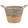 B&M Stripe Top Basket With Handle - Mono 2 B&M Stripe Top Basket With Handle - Mono -Home Furnishings 395893 stripe top basket with handle mono