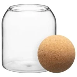 B&M Small Glass Jar With Cork Lid -Home Furnishings 396483 small glass jar with cork lid 2